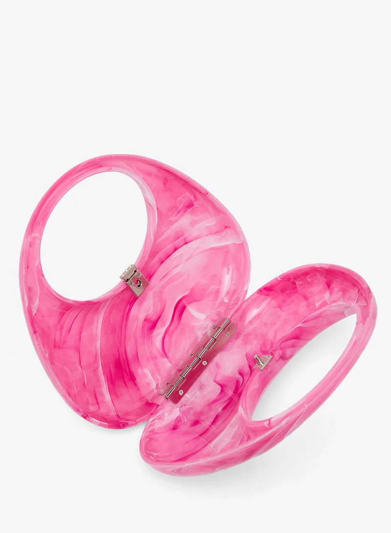 Namshi x Pink Resin Detail Statement Clutch for Women | Best Price UAE